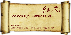 Csereklye Karmelina névjegykártya
